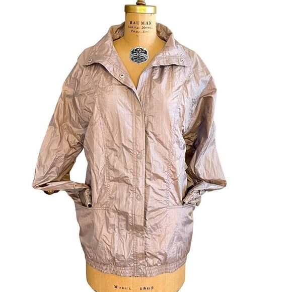 Vintage 80s Pinky Beige Tudor Court for Haband Oversized Shell Jacket - Picture 1 of 8